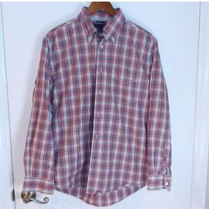 Tommy H. Plaid Button Down Long Sleeve Casual Shirt Menswear Top M /#6139‎